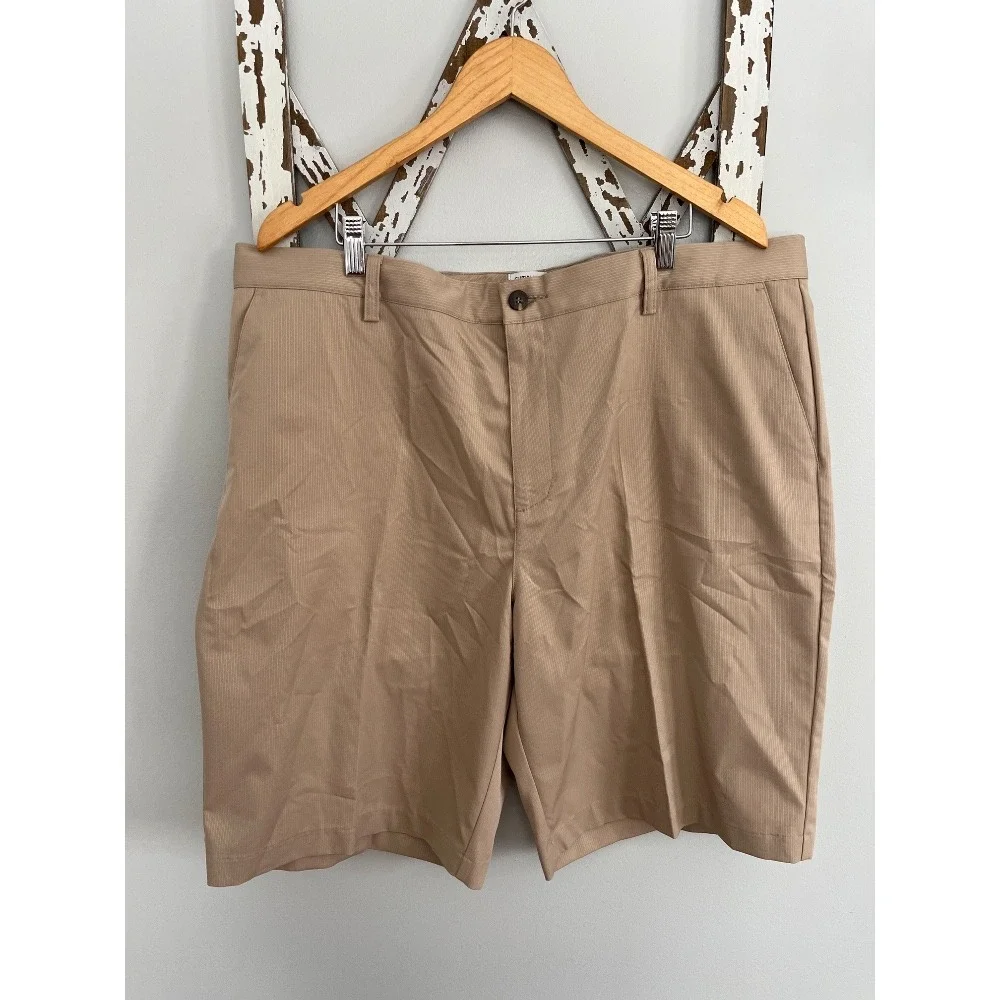 Adidas‎ Climalite Pinstriped Khaki Shorts Size 40 NWT